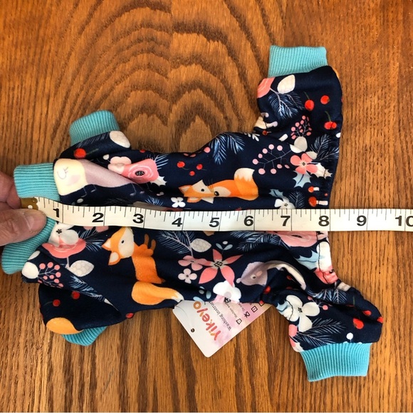 🌈 6/$60, NWT, Yikeo Dog Onesie, Fox Theme, Blue/Pink, Floral, XSmall - Picture 3 of 7